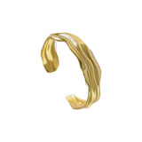 Wide Organic 14k Gold Vermeil Adjustable Cuff