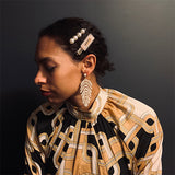 Leaves with Pearl Earrings in Mother of Pearl