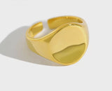 Signet Large 14k Gold Vermeil Adjustable Ring