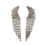White Crystal Wing Earrings