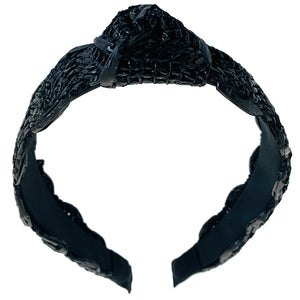 Bohemian Onyx Straw Headband