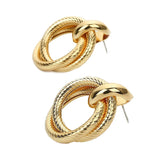 Elegantly Twisted Earrings in Gold