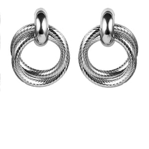 Elegantly Twisted Earrings in Silver