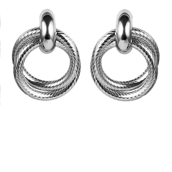 Elegantly Twisted Earrings in Silver