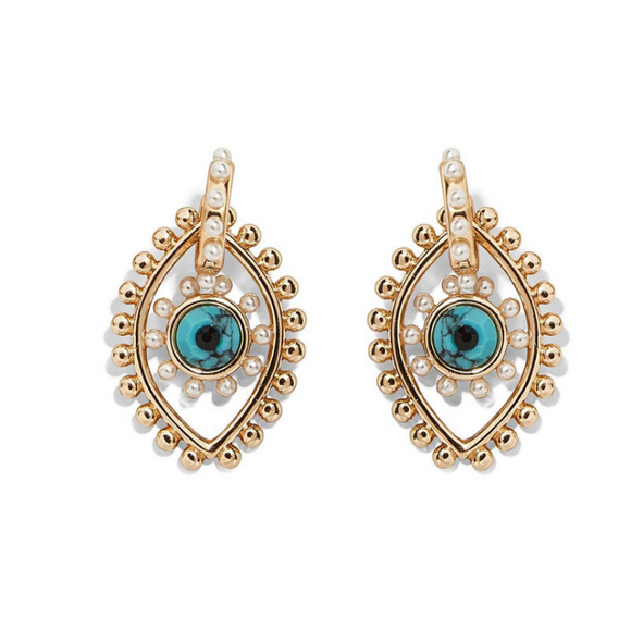 Turquoise Pearl Evil Eye