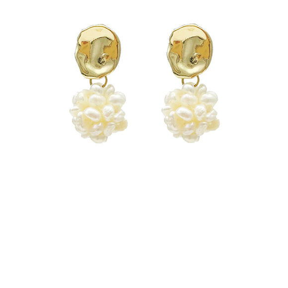 Gold Vermeil Keishi Pearl Cluster Earrings