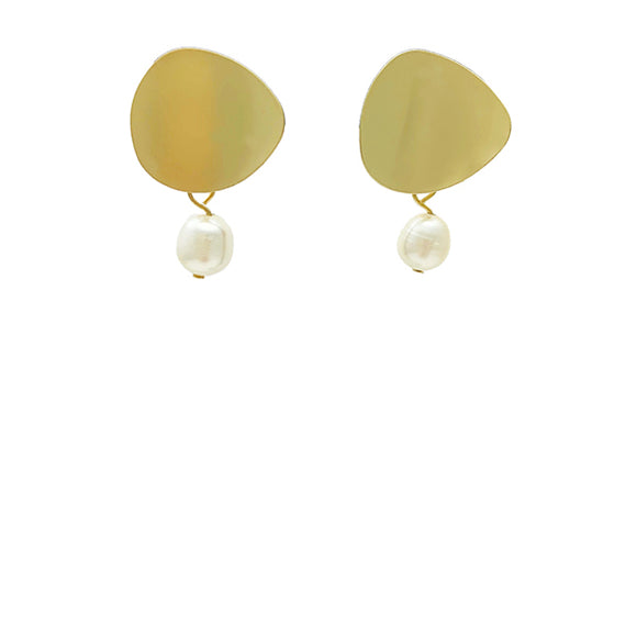 Gold Vermeil Plate + Pearl Earrings