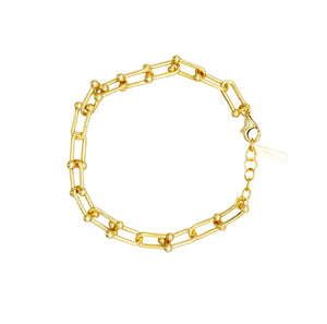 14k Gold Vermeil U Link Gold Bracelet