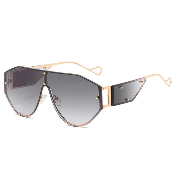 J+F Frameless Aviator in Black Gradient Sunglasses