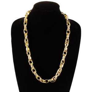 Modern Rope Link Necklace in Gold