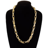 Modern Rope Link Necklace in Gold
