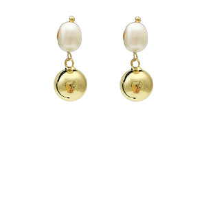Pearl + Gold Vermeil Sphere Drop Earrings