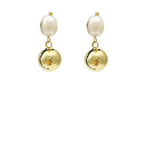 Pearl + Gold Vermeil Sphere Drop Earrings