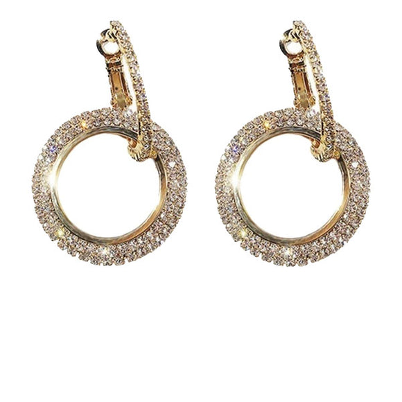 Sparkling Crystal Hoops in Gold