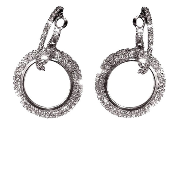 Sparkling Crystal Hoops in Silver