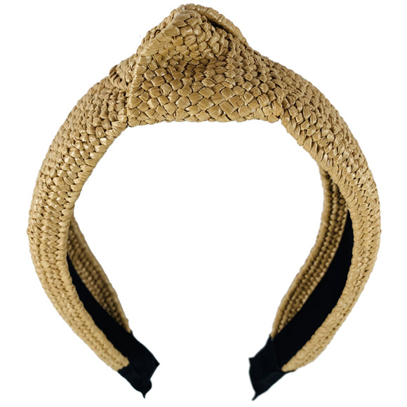 Summer Straw Caramel Headband