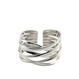 Entwined Sterling Silver Adjustable Ring