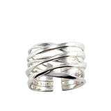 Entwined Sterling Silver Adjustable Ring
