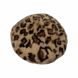 Snow Leopard Light Brown Wool Beret