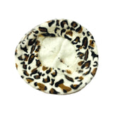 Snow Leopard White Wool Beret