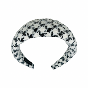 Large Houndstooth Headband in Black + White