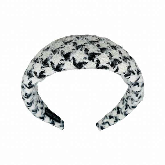 Large Houndstooth Headband in Black + White