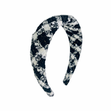 Large Plaid Headband in Black + White