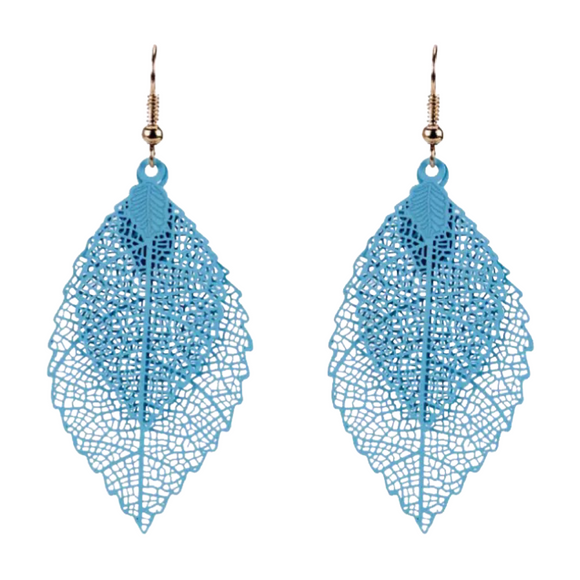 Double Layered Turquoise Leaf Earrings