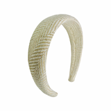 Herringbone Headband in Beige + White