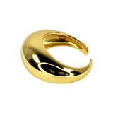 Arched Thick Dome 14k Gold Vermeil Adjustable Ring