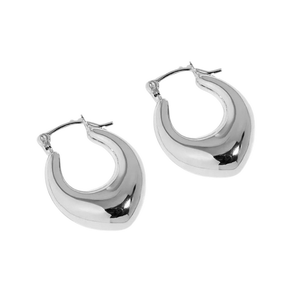 [HAESOOL] ハンソヒ着用☆925 Silver☆JFE2204 Earrings Han In 925 Sterling Silver Hoop Earrings 1 3/8