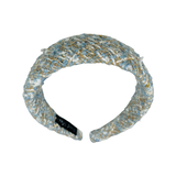 Coco Shimmering Headband in Blue, Brown + White