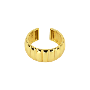 Vintage French Cut 14k Gold Vermeil Adjustable Ring