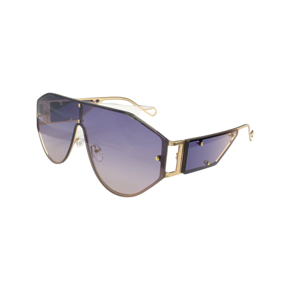 J+F Frameless Aviator in Blue Gradient Sunglasses