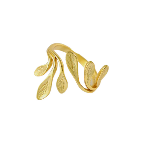 18k Gold Leaf Ring