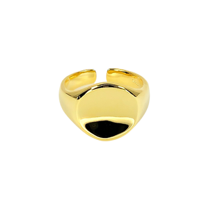 Signet Large 14k Gold Vermeil Adjustable Ring