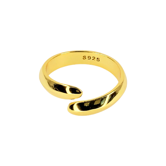 Subtle Twisted 14k  Gold Vermeil Adjustable Ring