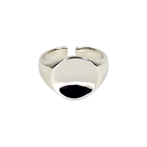 Signet Large Sterling Silver Adjustable Ring
