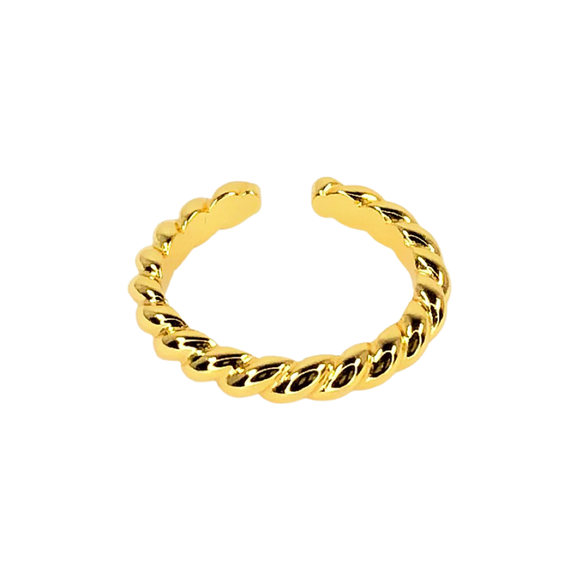 Twisted 14k Gold Vermeil Adjustable Ring