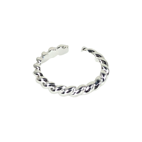 Twisted Sterling Silver Adjustable Ring
