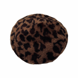 Snow Leopard Dark Brown Wool Beret