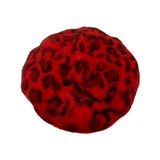Snow Leopard Red Wool Beret
