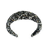 Coco Shimmering Headband in Black, Taupe + White