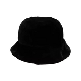Faux Fur Bucket Hat in Black