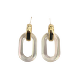 Transparent + Gold Single Link Drop Earrings 2