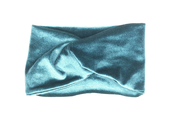Wide Velvet Turquoise Soft Headband