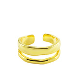 Organic Form 14k Gold Vermeil Adjustable Ring
