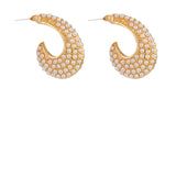 Pearl Studded Huggie Earrings